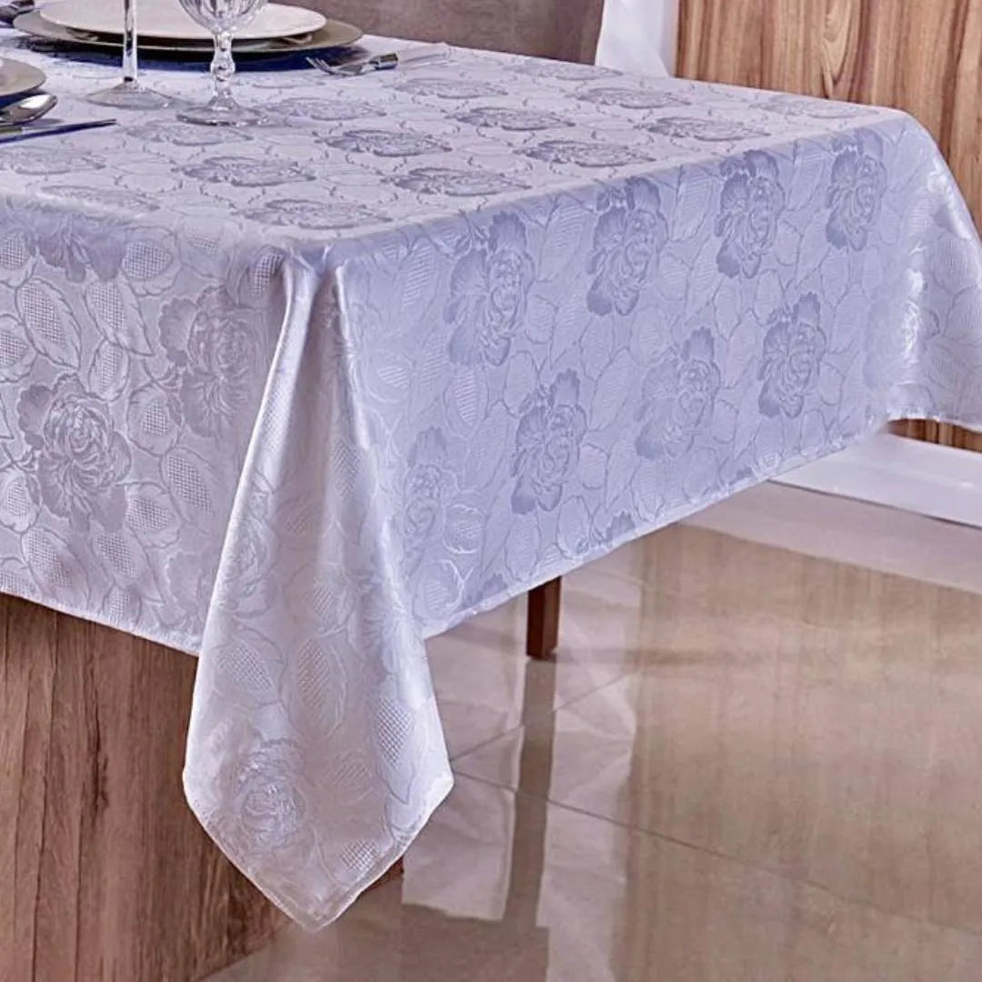 Fotos da Toalha de Mesa Jacquard Floral Gelo muito bonita
