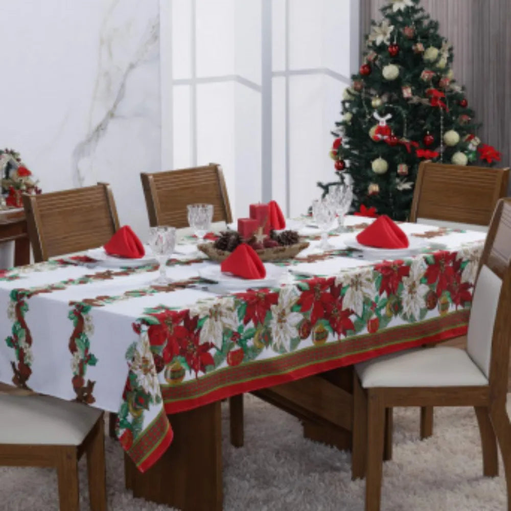 Conheça a Toalha de Mesa Natalina Flor de Natal da Chame do Detalhe
