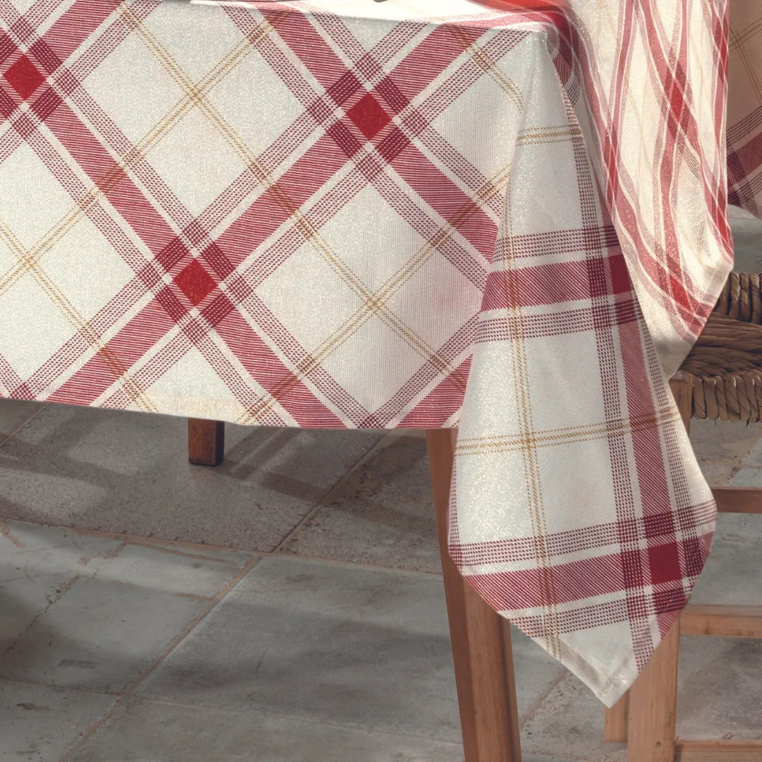 Detalhes da Toalha de Mesa Natalina Xadrez do Detalhe
